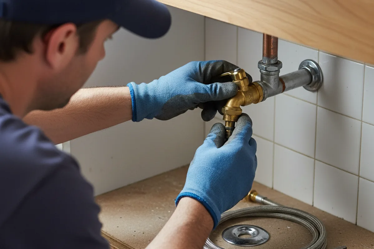 Shutoff valve and fitting work during Burst Pipe Repair in Sarepta